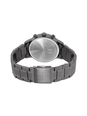 French Connection Grey Embossed Round Dial With Stainless Steel Strap Chronograph Watch - For Mens FCO5GNM