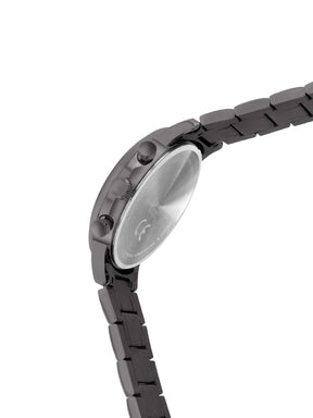 French Connection Grey Embossed Round Dial With Stainless Steel Strap Chronograph Watch - For Mens FCO5GNM