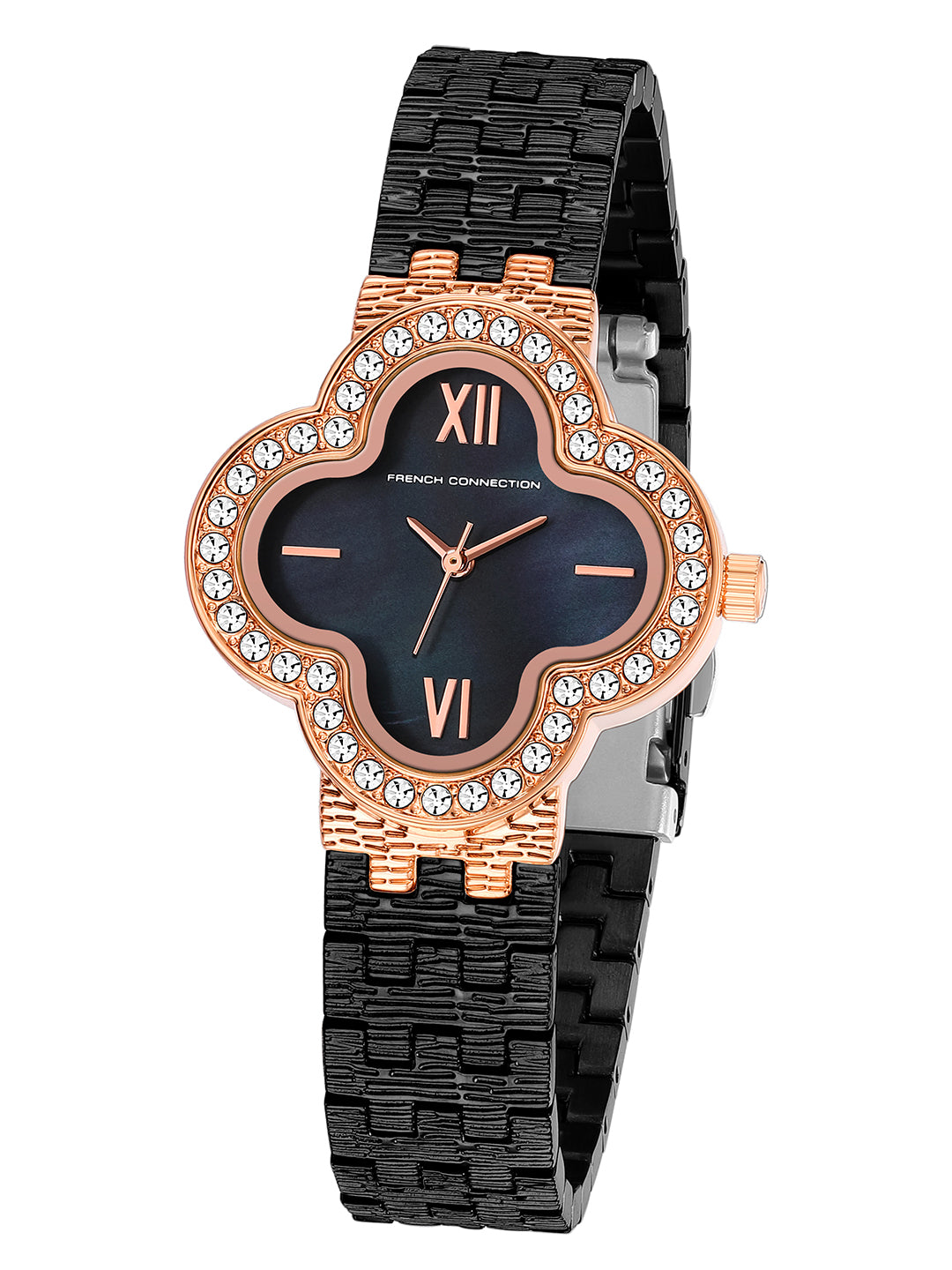 French Connection Floruxe | Analog Display | Black Mother of Pearl  Dial | Black Stainless Steel Strap | Watch for Women - FCMO7BM
