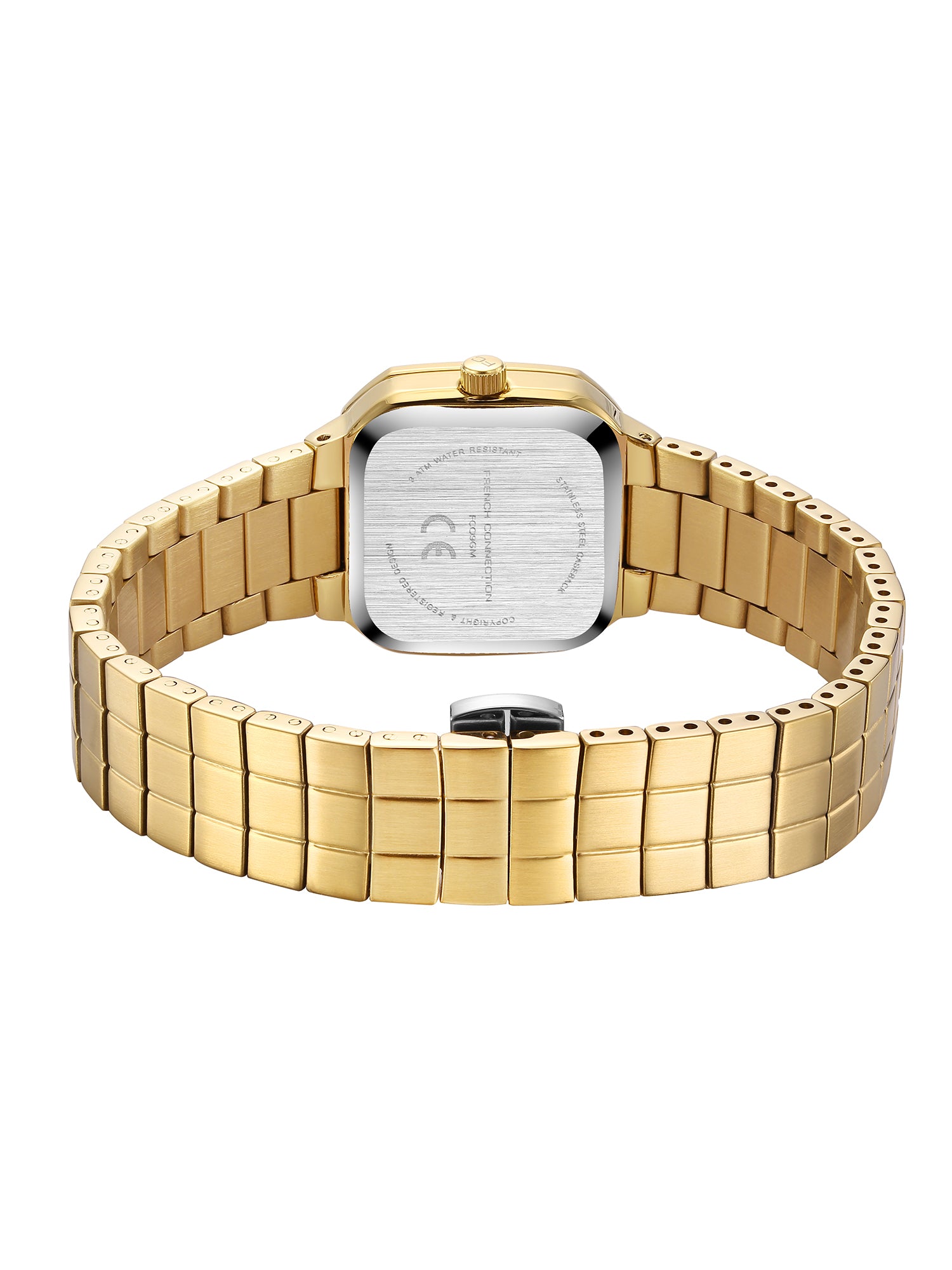 French Connection Relia | Analog Display | Silver Embossed  Dial | Stainless Steel Strap | Watch for Women - FCO9GM