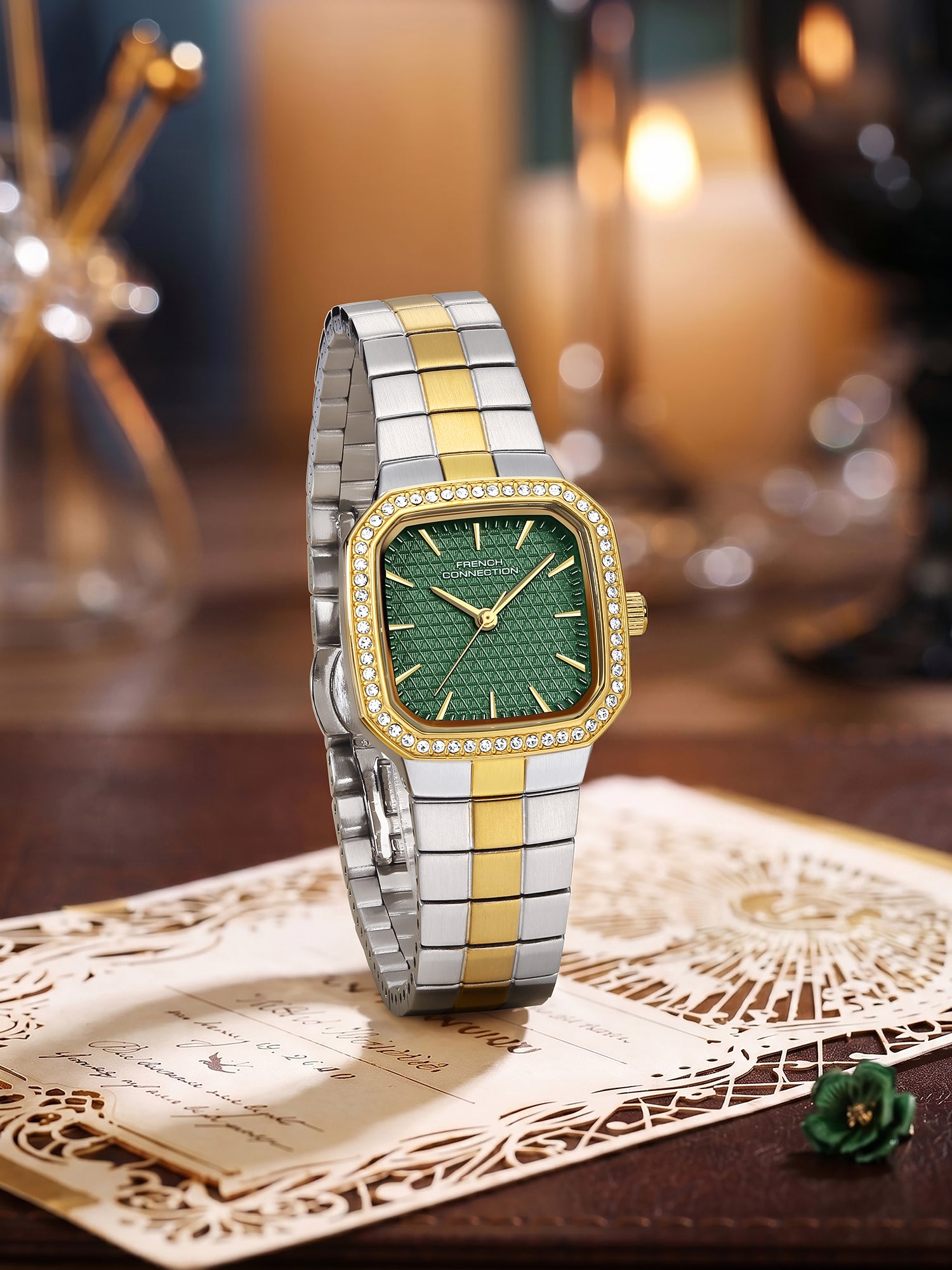 French Connection Relia | Analog Display | Grey Sunray  Dial | Stainless Steel Strap | Watch for Women - FCO9TM
