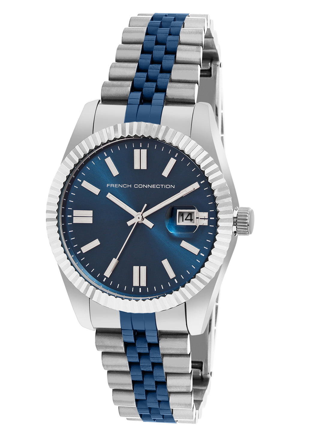 French connection Men Patterned Dial & Stainless Steel Bracelet Style Straps Analogue Watch FCP41USM