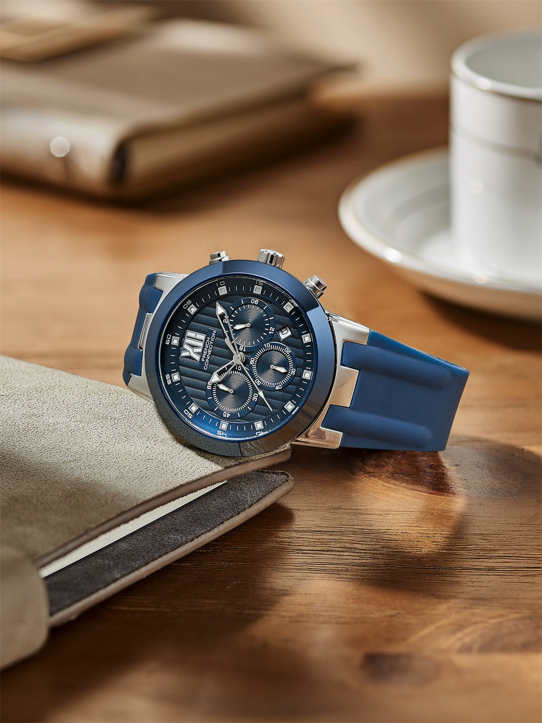 French Connection Imperio | Quartz Chronograph | Blue Dial | Blue Silicone Strap | Watch for Men - FCP48U