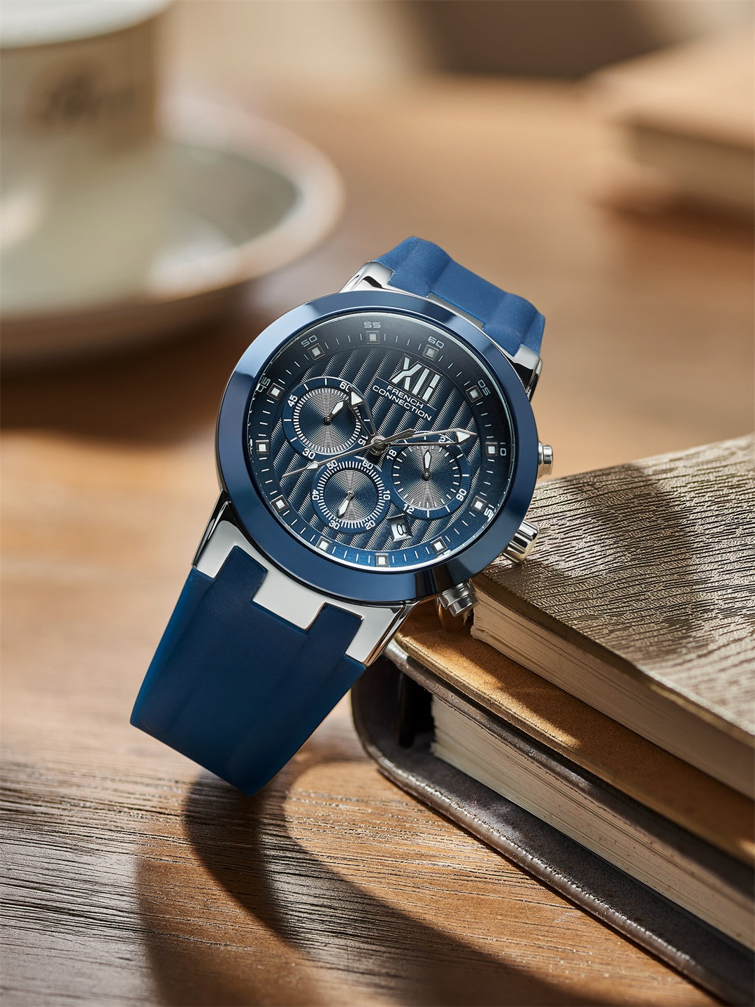 French Connection Imperio | Quartz Chronograph | Blue Dial | Blue Silicone Strap | Watch for Men - FCP48U