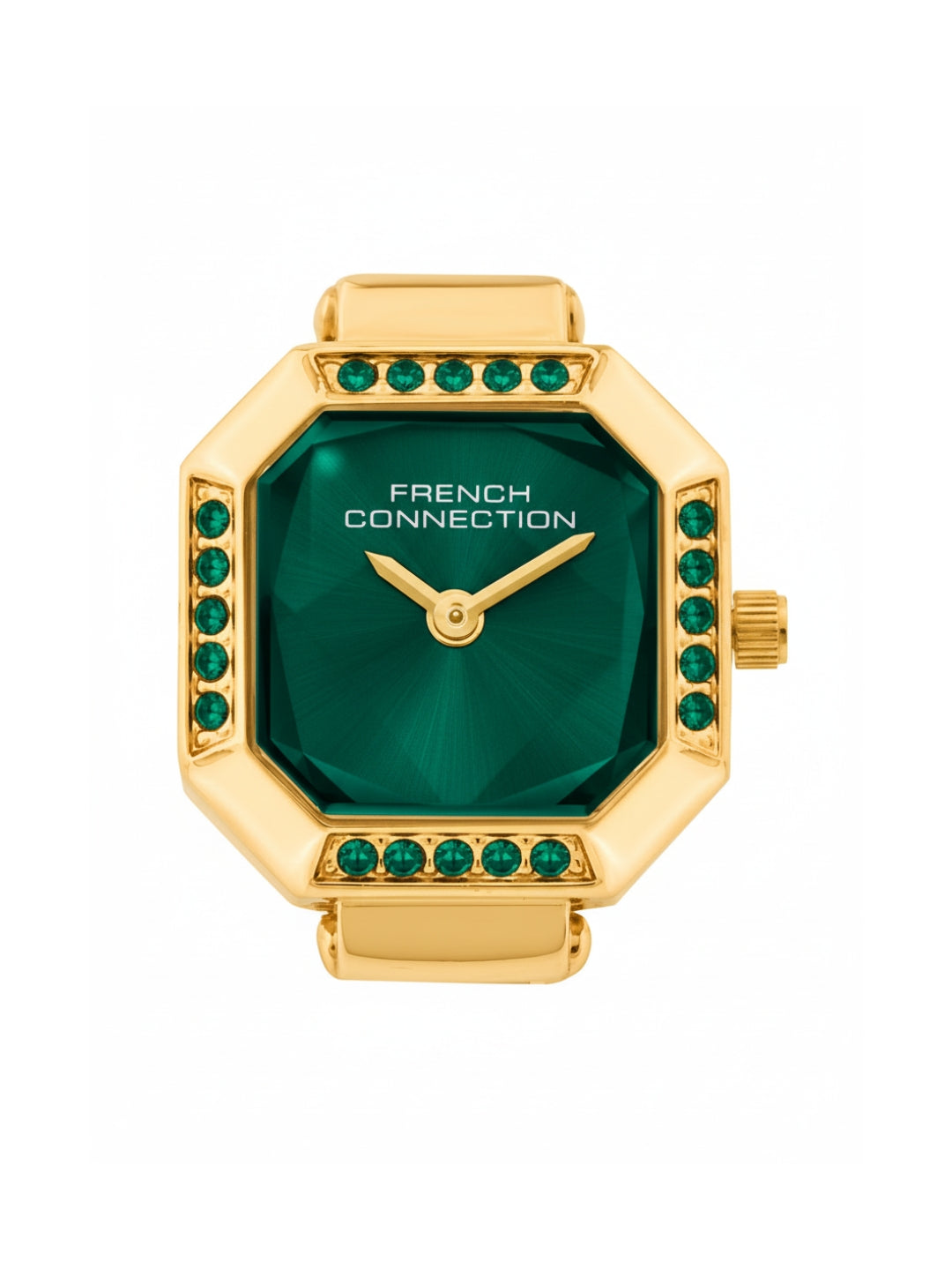 French Connection Women's Sunray Green Dial Analog Ring Watch FCR01NGM