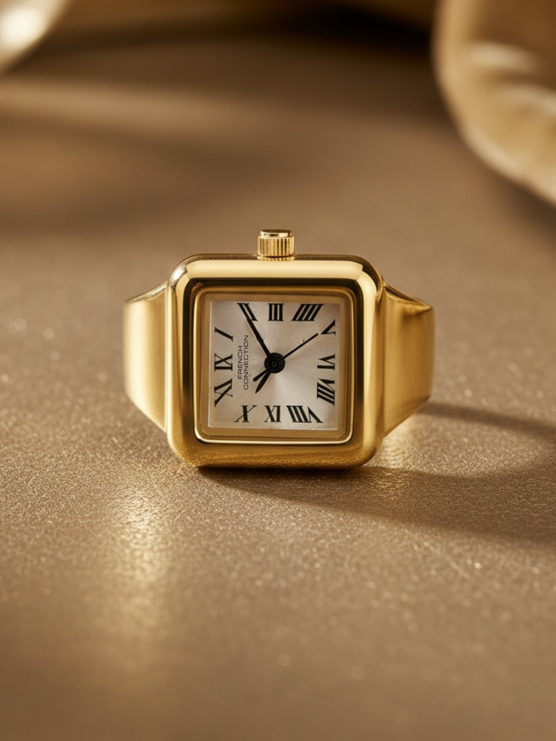 French Connection Gold Dial with Gold Strap Womens Analog Watch | FCR03GM