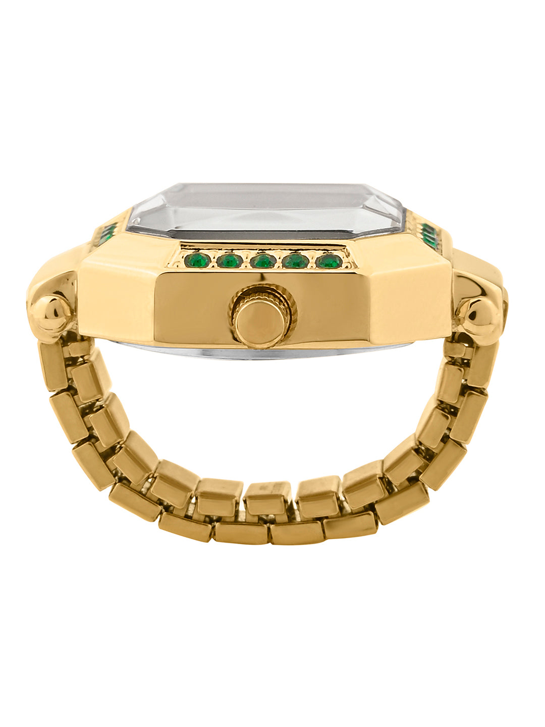 French Connection Women's Sunray Green Dial Analog Ring Watch FCR01NGM