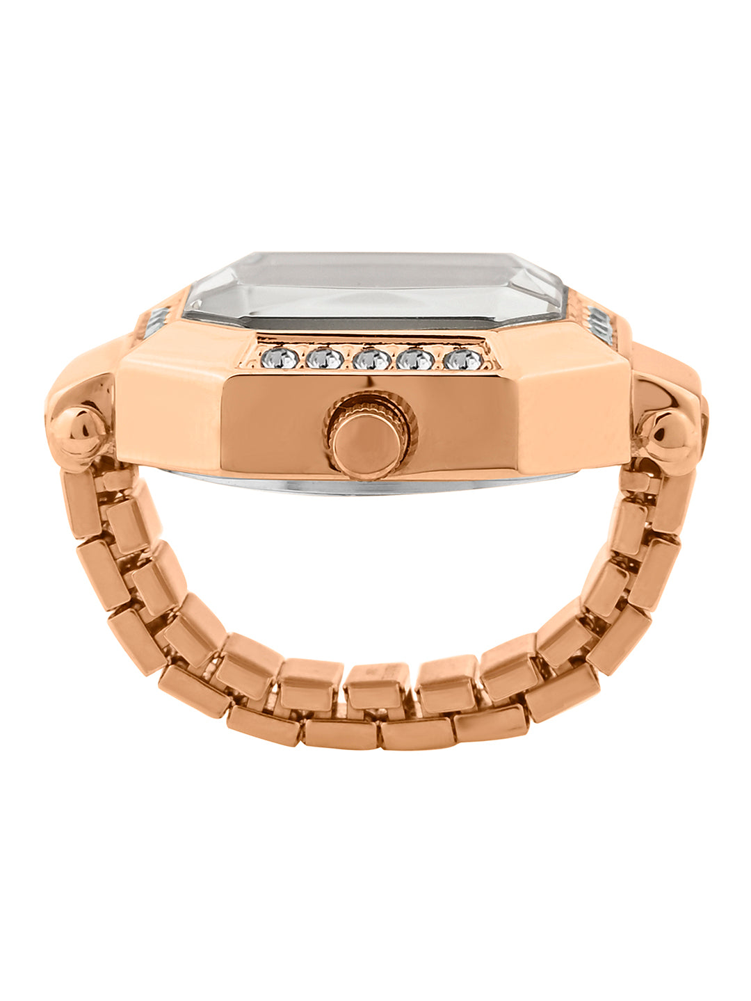 French Connection Women's Sunray Rose Gold Dial Analog Ring Watch FCR01RGM