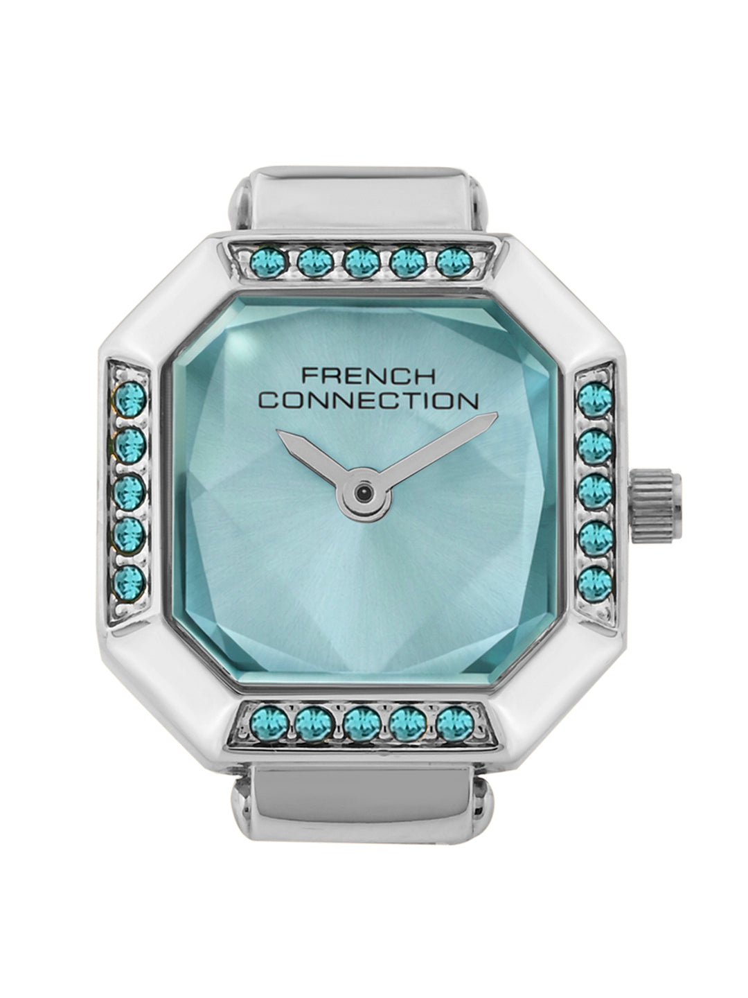 French Connection Women's Sunray Blue Dial Analog Ring Watch FCR01USM