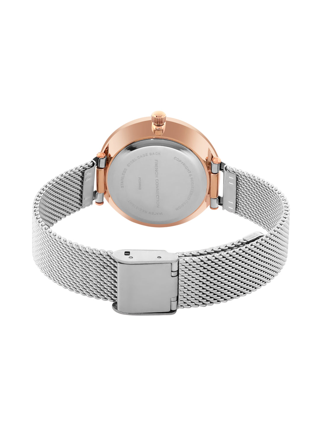French Connection FCS002B Rose Silver Dial Women's Analog Watch