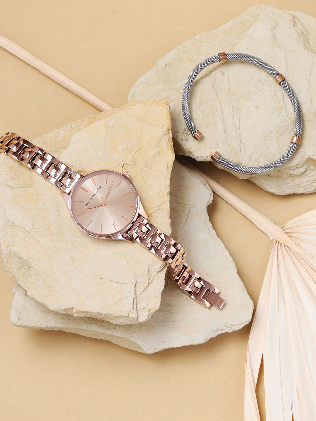 French Connection Analog Rose Gold Dial Women's Watch-FCS003C