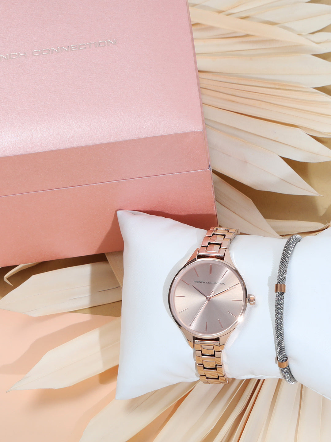 French Connection Analog Rose Gold Dial Women's Watch-FCS003C