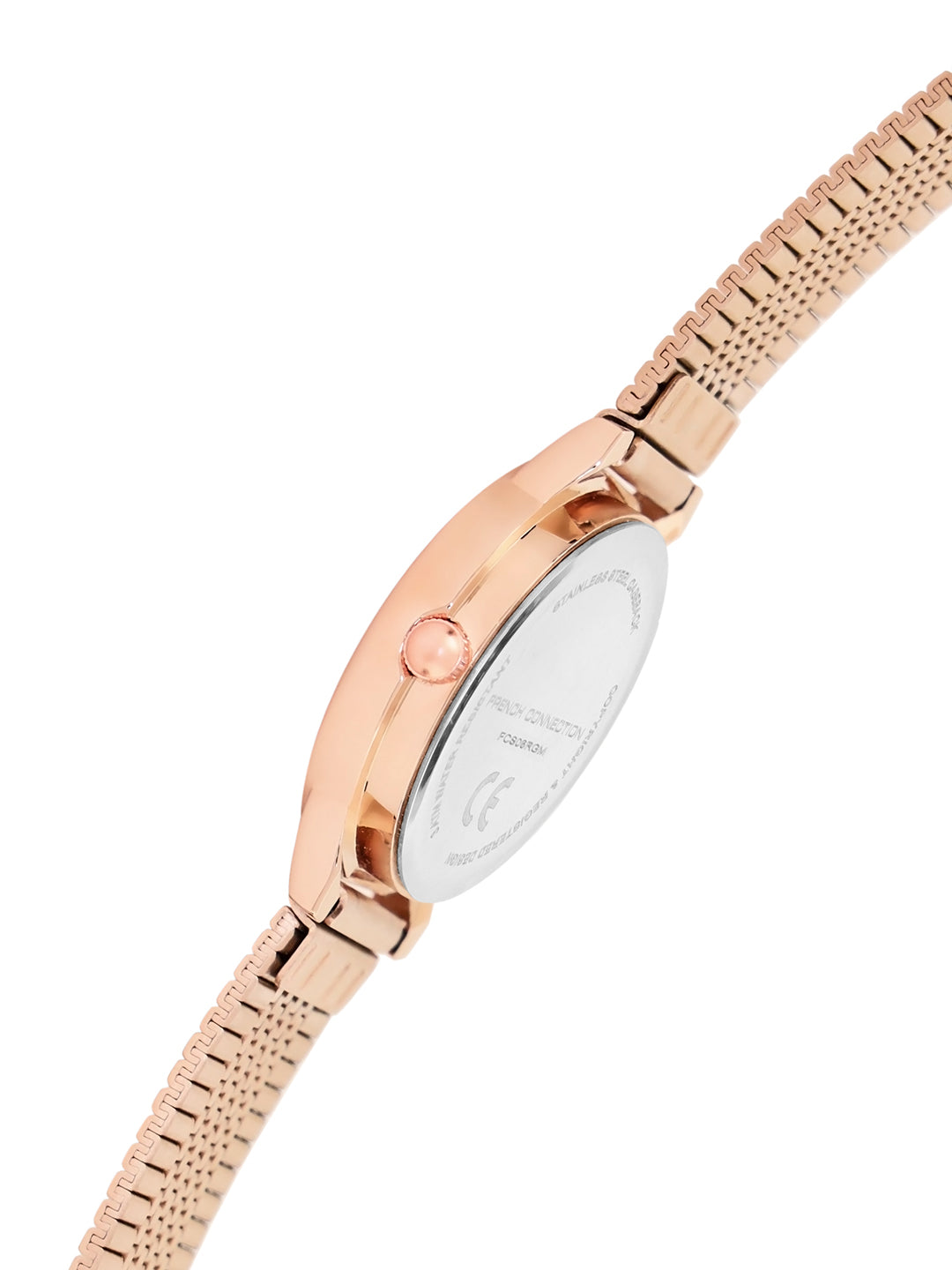 French Connection White Dial with Rose Gold Strap Womens Analog Watch | FCS06RGM