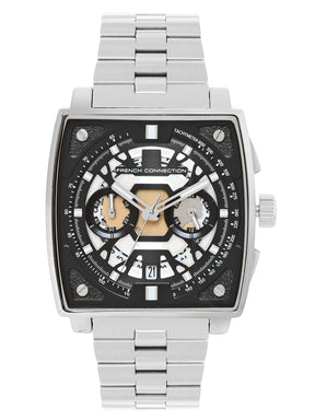 French connection Quadra Lux Black Tonneau Dial Men's Chronograph Watch FCT1SM