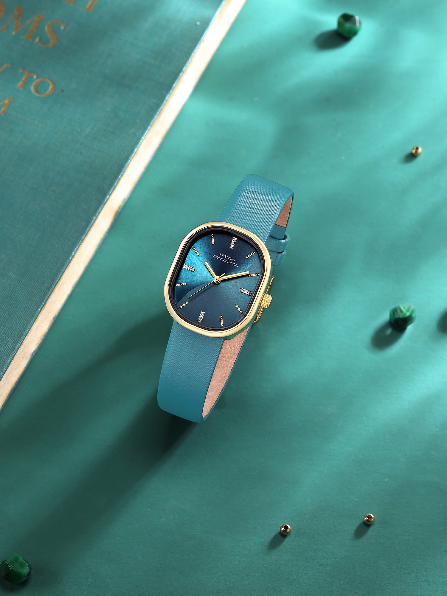 French Connection Éclora | Analog Display | Blue Sunray  Dial | Blue Leather Strap | Watch for Women - FCU13GRL