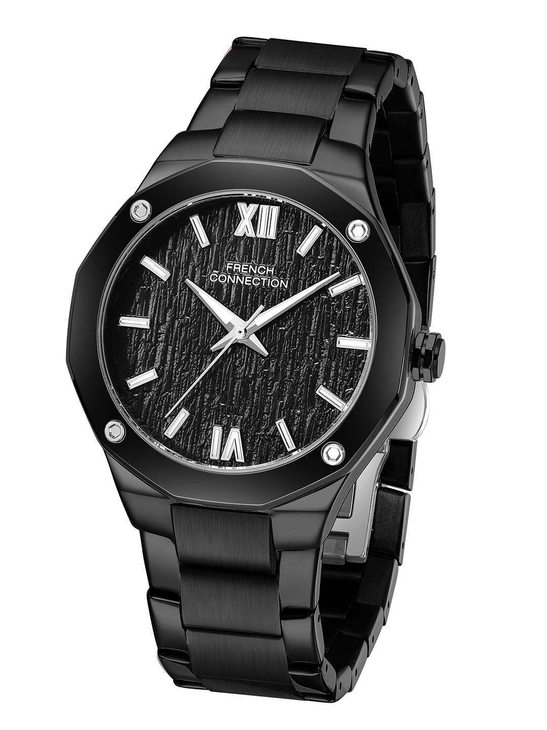 French Connection Roman Imperial | Analog Display | Black Dial | Black Stainless Steel Strap | Watch for Men - FCU15BBM