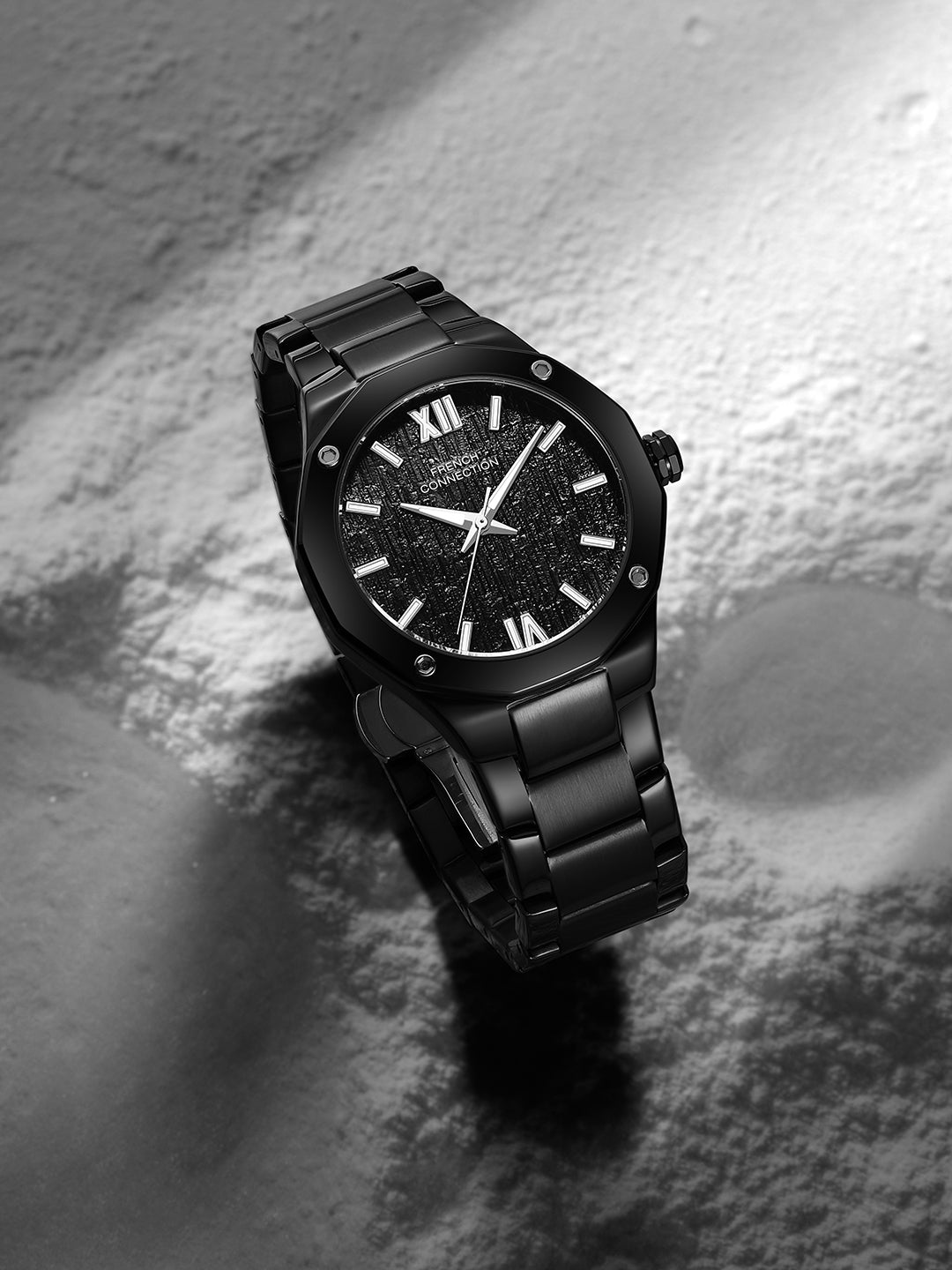 French Connection Roman Imperial | Analog Display | Black Dial | Black Stainless Steel Strap | Watch for Men - FCU15BBM