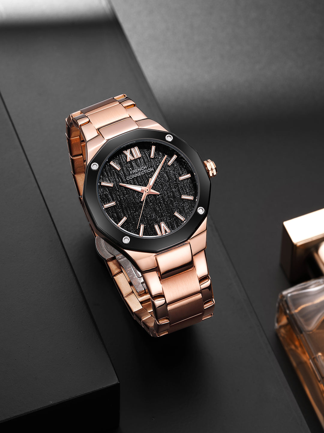 French Connection Roman Imperial | Analog Display | Green Dial | Silver Stainless Steel Strap | Watch for Men - FCU15BRTM