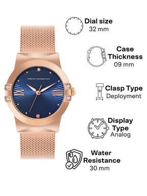 French Connection Blue Dial  Analog Watch for Women's - FCU1RGM