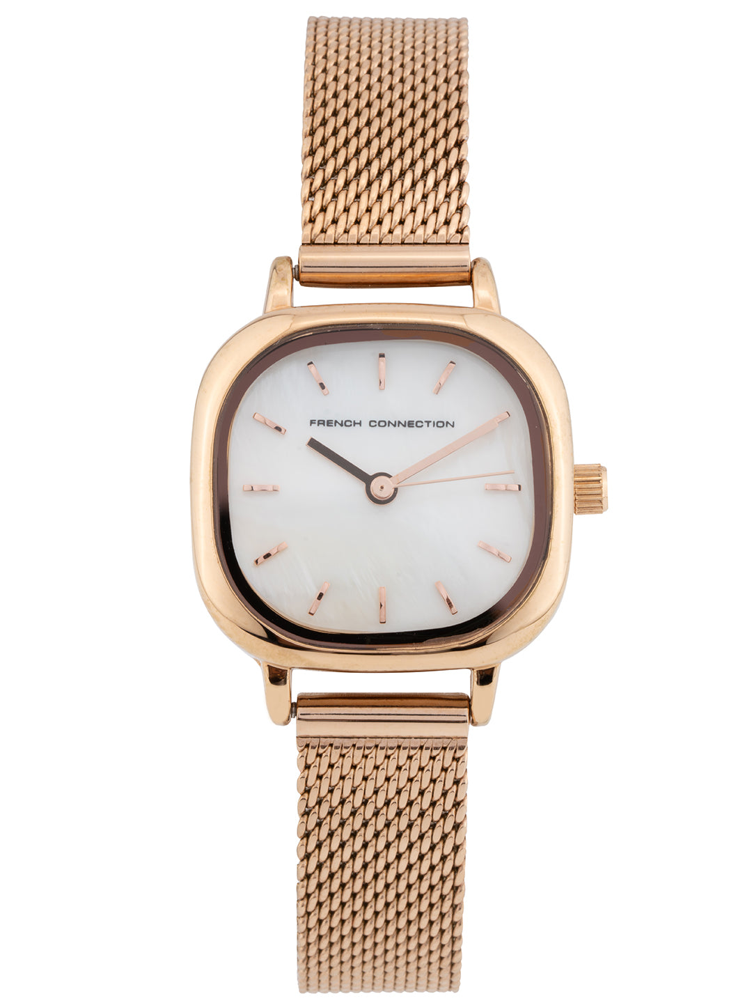 French Connection Oceanic Off-White Dial with Rose Gold Strap Womens Analog Watch | FCU2RGM