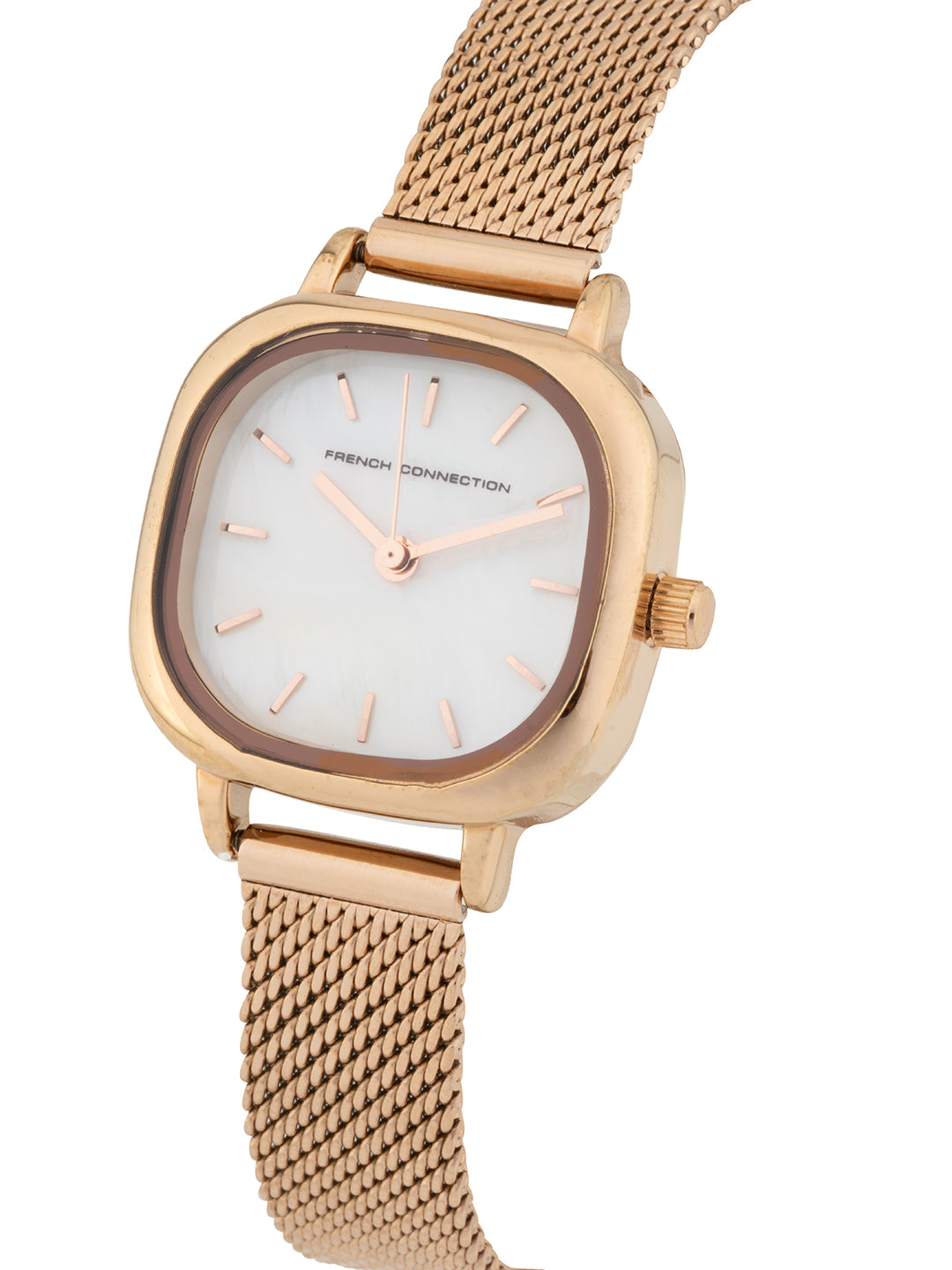 French Connection Oceanic Off-White Dial with Rose Gold Strap Womens Analog Watch | FCU2RGM