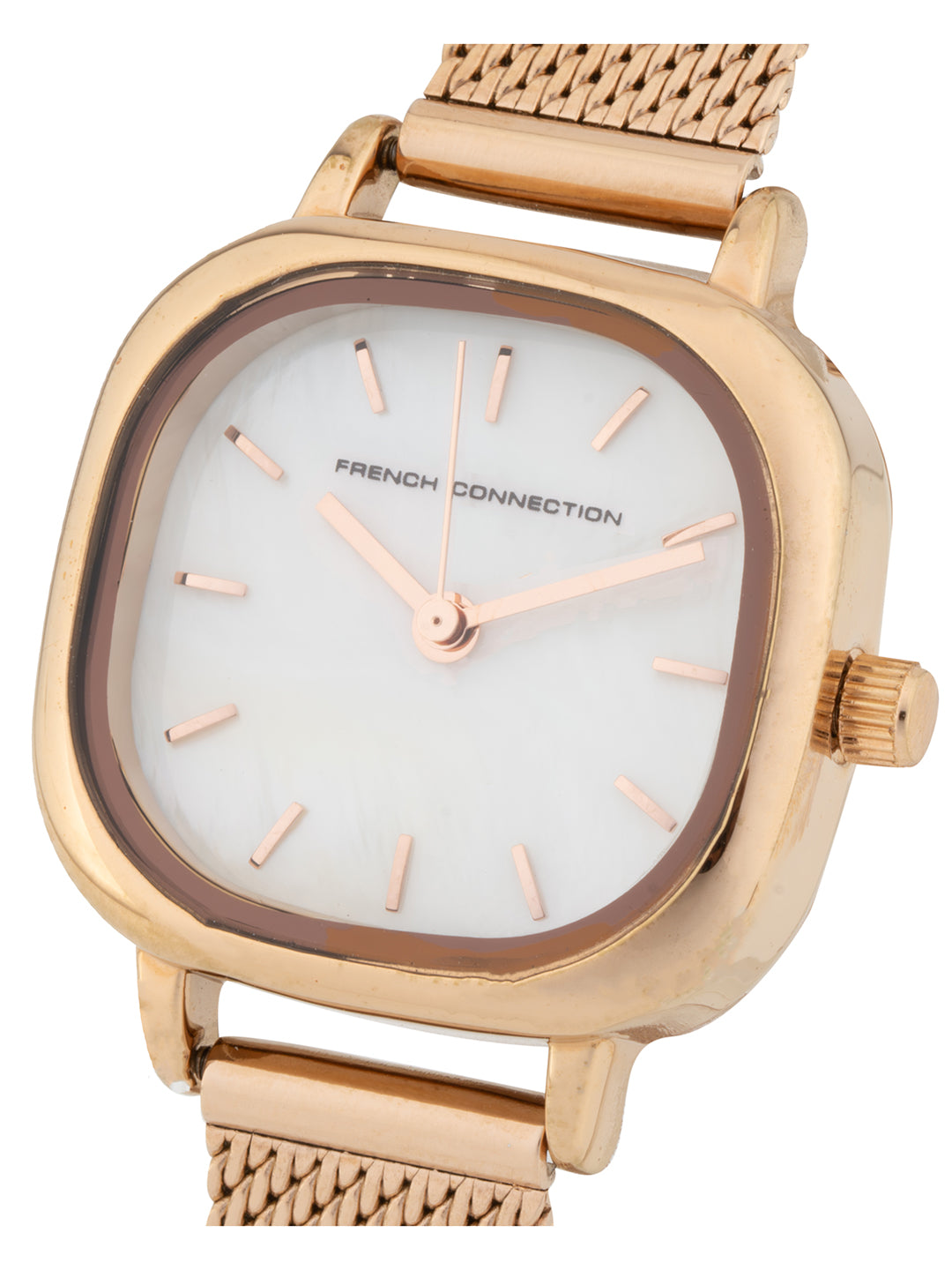 French Connection Oceanic Off-White Dial with Rose Gold Strap Womens Analog Watch | FCU2RGM