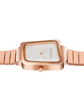 French Connection Mop Black Square Dial With Rose Stainless Steel  Strap Watch - For Womens FCU6RGM