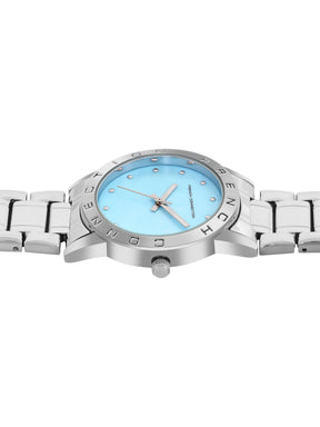 French Connection Mop Blue Round Dial With Stainless Steel  Strap Watch - For Womens FCU8SM
