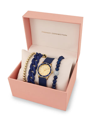 French Connection Gold Dial  Analog Giftset for Women's - FCW13UL