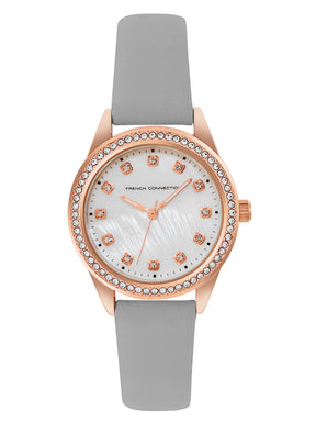 French Connection White Dial  Analog Giftset for Women's - FCW15GRL
