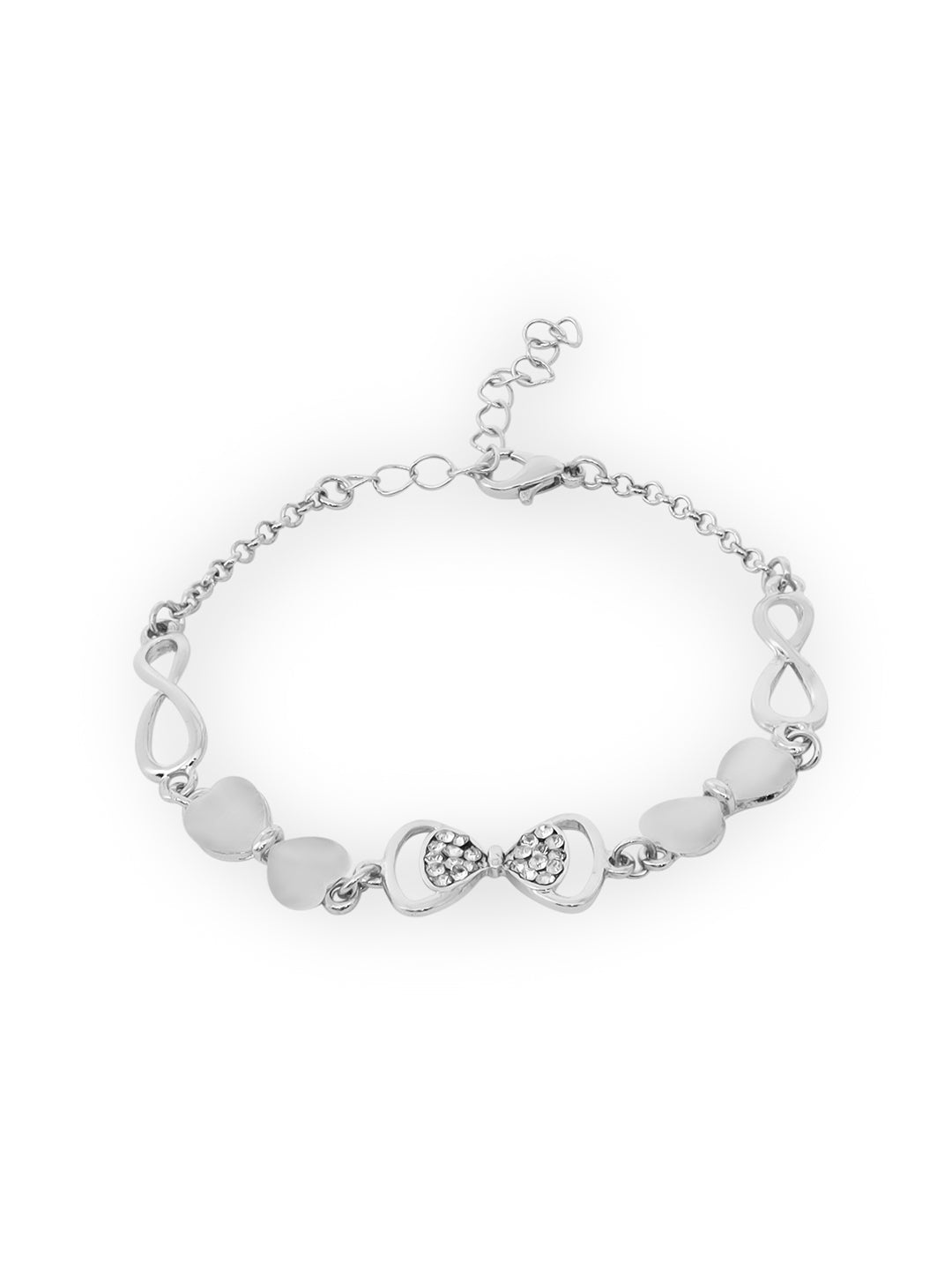 French Connection Simple White Rectangle Dial With  Steel Alloy Strap Watch - For Ladies Gift Set FCW18SM