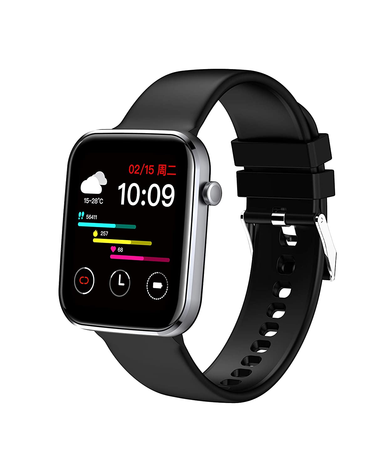 French Connection Black Unisex Smartwatch -FCZ15.B