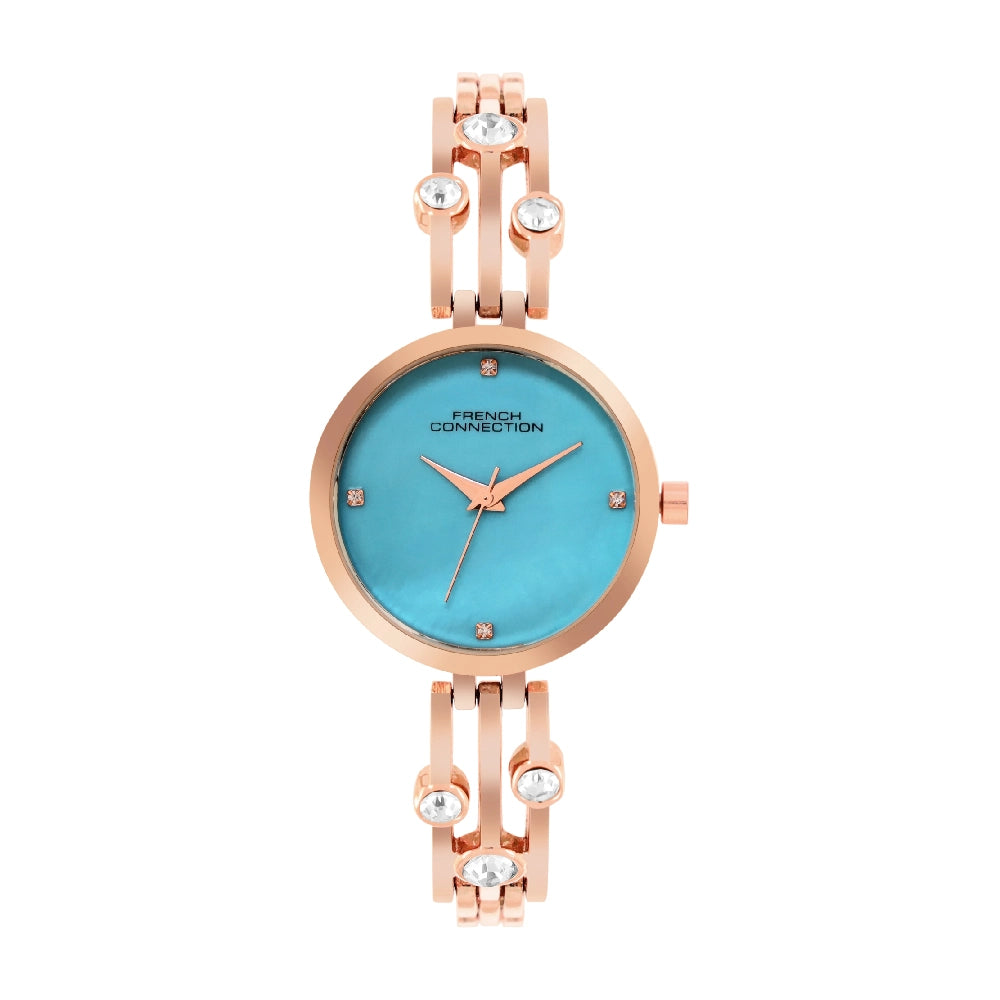French connection Teal Blue Round Dial Womens Watch FCN073GM Analog Watch - For Women FCN073GM