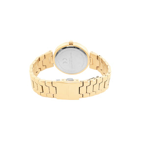 French connection Women Embellished Dial & Stainless Steel Bracelet Style Straps Analogue Watch FCH08GM
