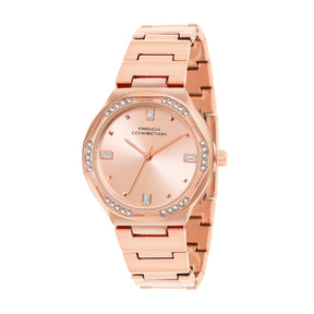 French connection Gift Set Rose Gold Jewellery and Rose Gold Dial Analog Watch - For Women FCB6RGM