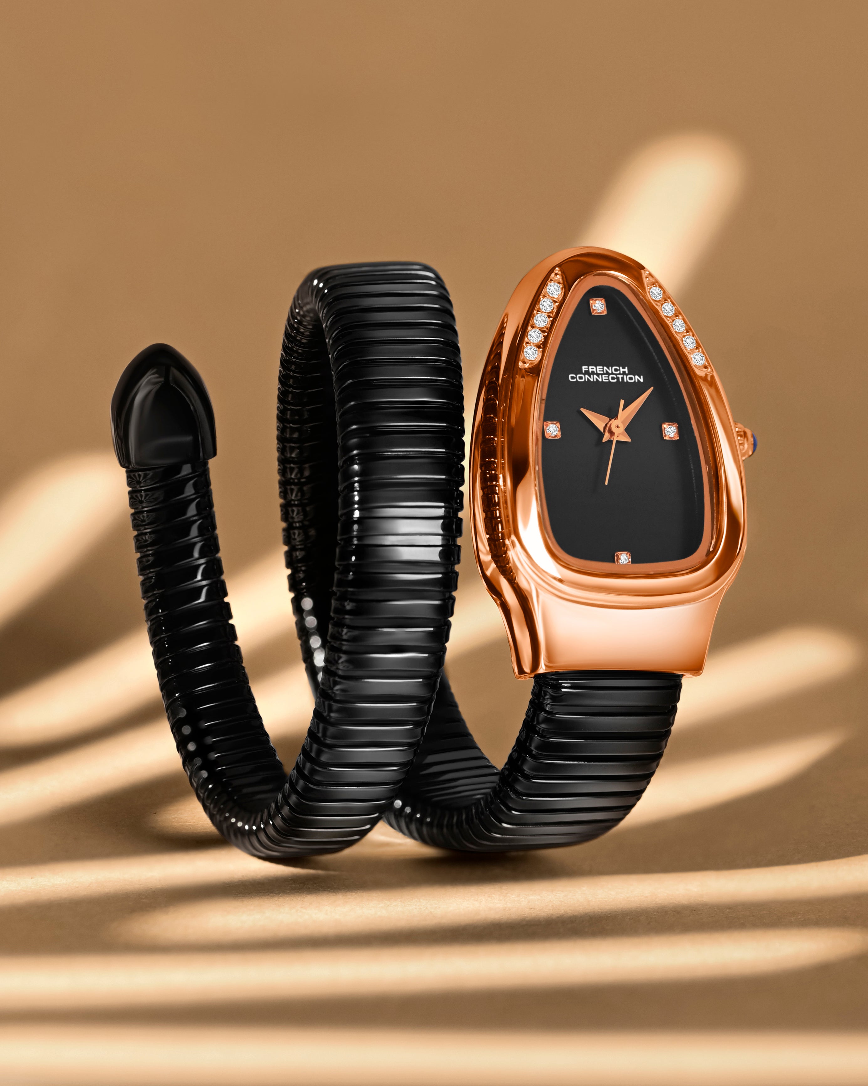 The Mystic Curve 2.0 Women’s Wrap Around Strap Analogue Watch | Black Oval Dial Trendy Watch - FCN0132BM