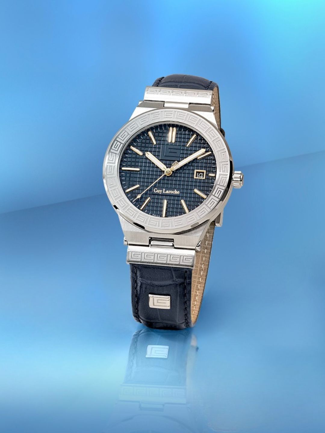 Guy Laroche Sacha 3 Hands Blue Round Dial SWISS MADE Watch for Men - GLWGA0000402