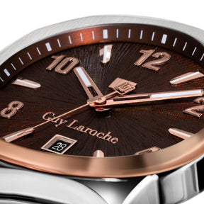 Guy Laroche Charlie 3 Hands Round Dial Brown Watch for Men - GLWGG0000319