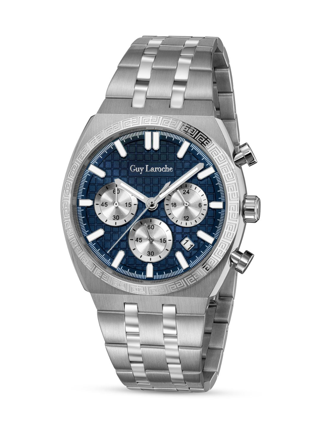 Guy Laroche PAUL Blue Textured Round Dial | Chronograph Watch For Men's | GLWGG0002101