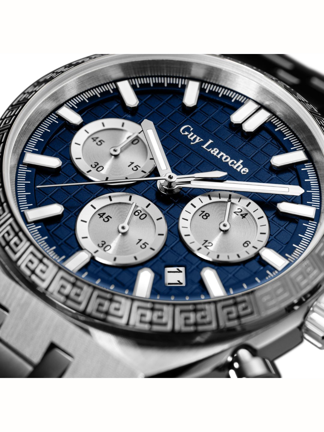 Guy Laroche PAUL Blue Textured Round Dial | Chronograph Watch For Men's | GLWGG0002101