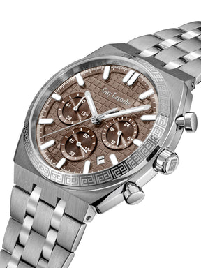 Guy Laroche PAUL Grey Textured Round Dial | Chronograph Watch For Men's | GLWGG0002105