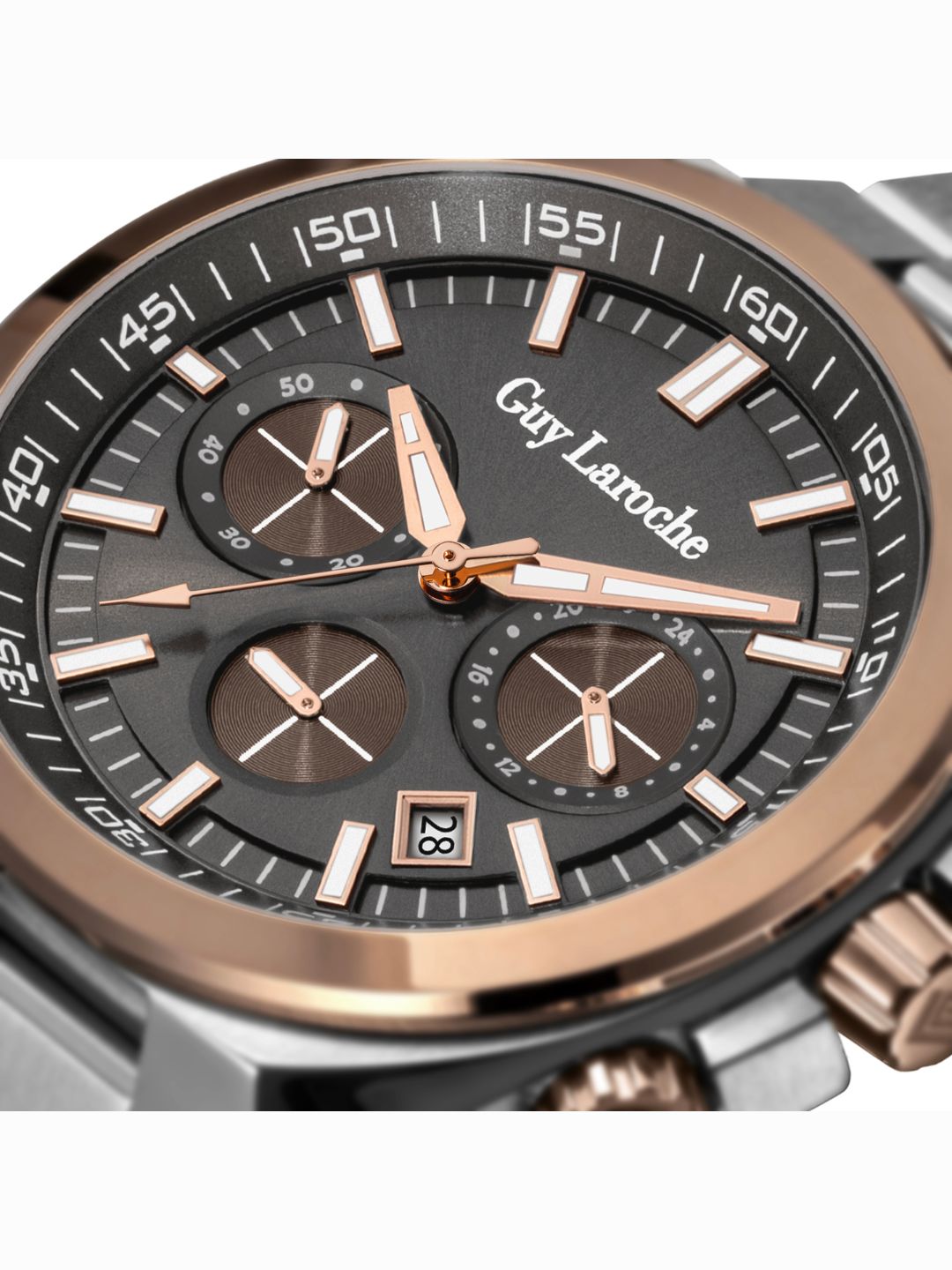 Guy Laroche BAPTISTE Grey Sunray Round Dial | Chronograph Watch For Men's | GLWGG0002302