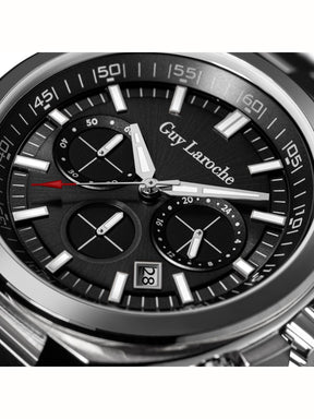 Guy Laroche BAPTISTE Black Sunray Round Dial | Chronograph Watch For Men's | GLWGG0002310