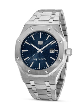 Guy Laroche SAM Blue Textured Round Dial | Analog Watch For Men's | GLWGG0003301