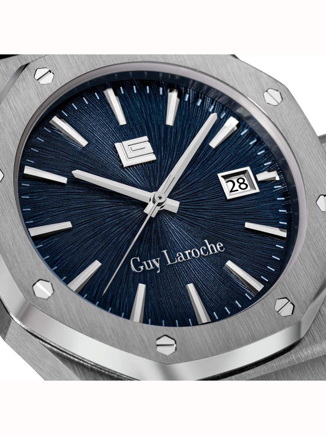 Guy Laroche SAM Blue Textured Round Dial | Analog Watch For Men's | GLWGG0003301