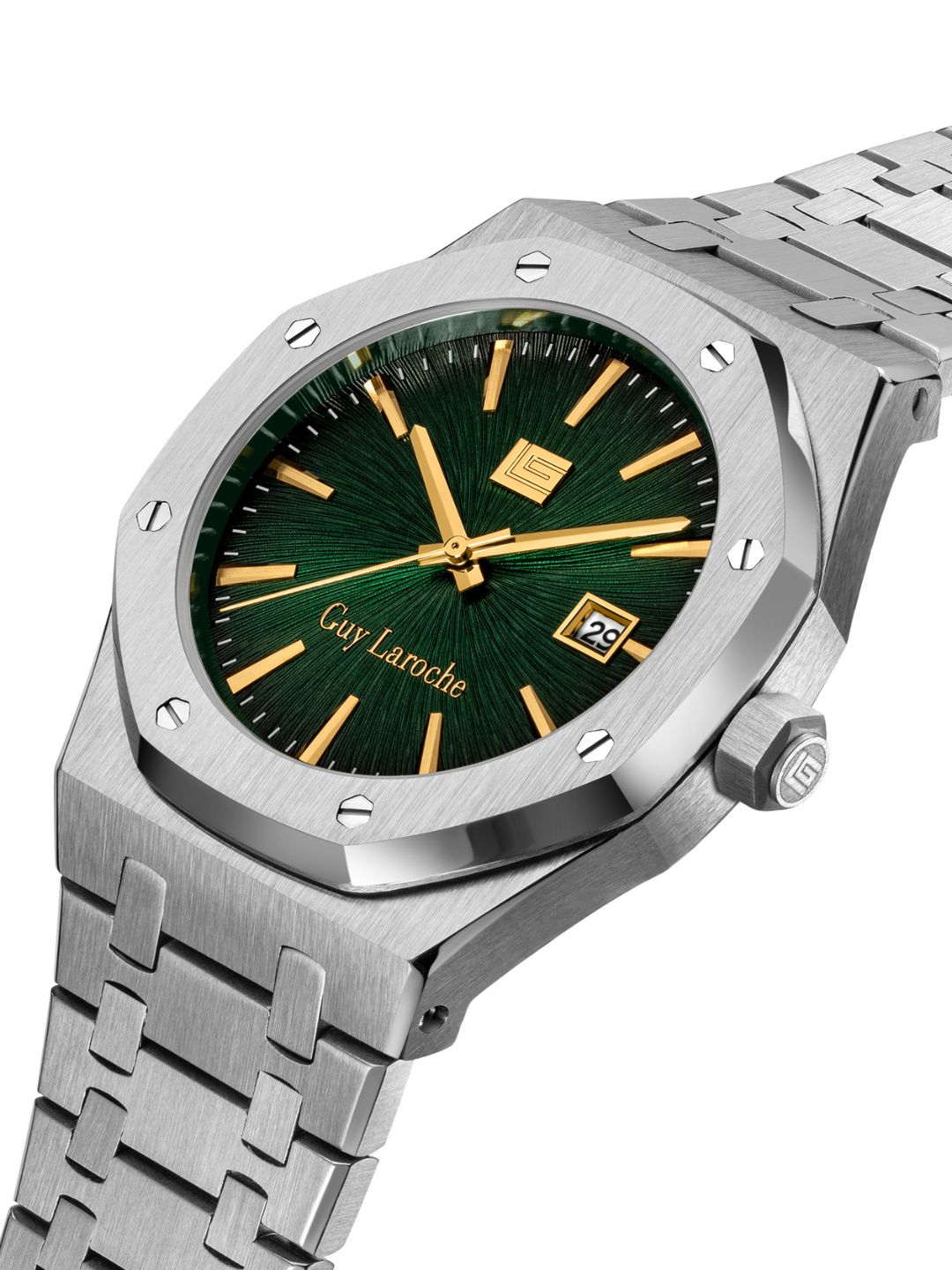 Guy Laroche SAM Green Textured Round Dial | Analog Watch For Men's | GLWGG0003302