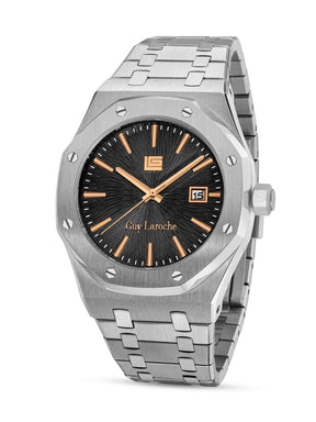 Guy Laroche SAM Grey Textured Round Dial | Analog Watch For Men's | GLWGG0003303