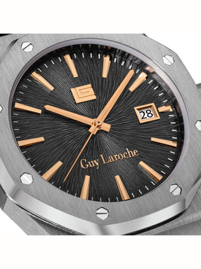 Guy Laroche SAM Grey Textured Round Dial | Analog Watch For Men's | GLWGG0003303