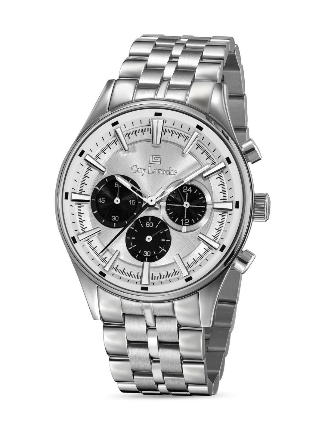 Guy Laroche RICHARD Silver White Round Dial | Chronograph Watch For Men's | GLWGG0003701