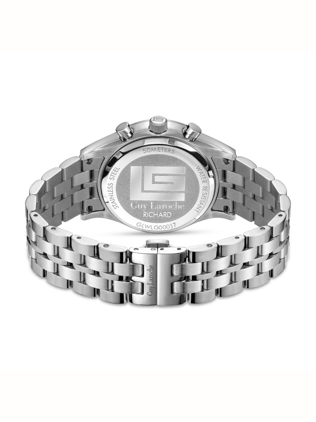 Guy Laroche RICHARD Silver White Round Dial | Chronograph Watch For Men's | GLWGG0003701